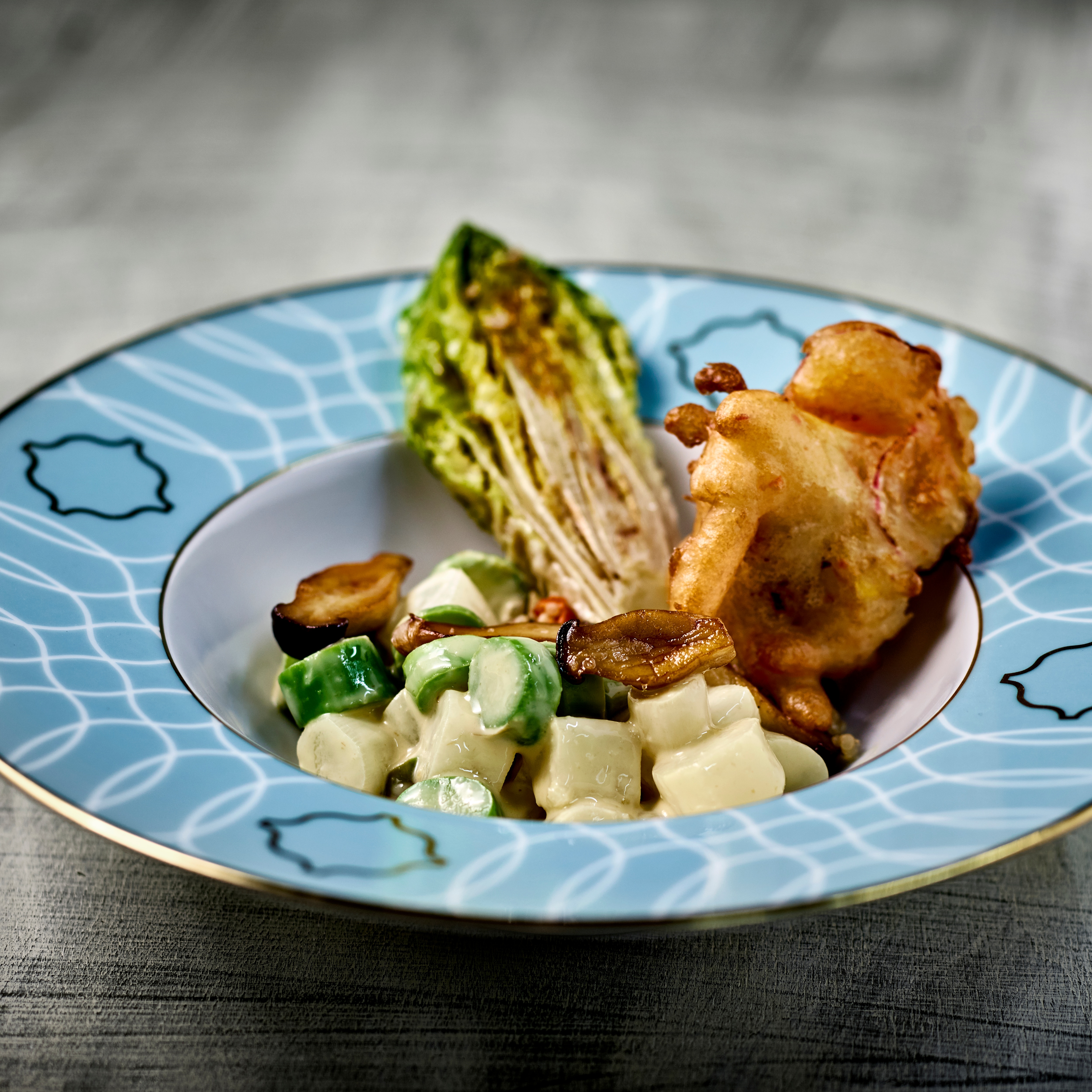 NoMeat Balls, Spargel, Kräuterseitling, Apfel-Avocado